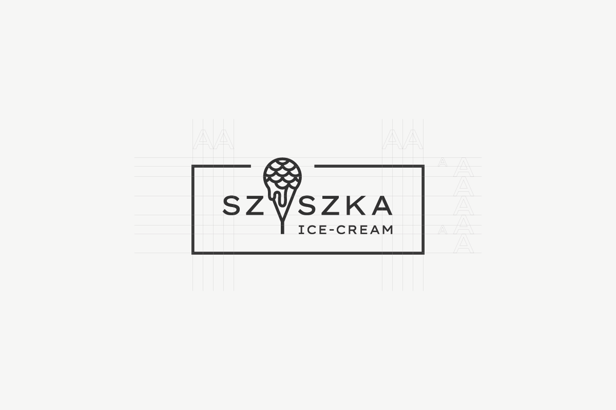 Szyszka Ice-cream logo design details